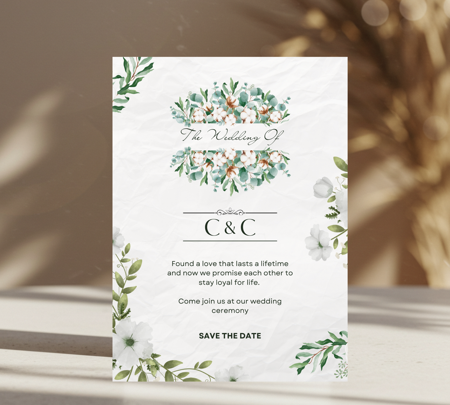 “Minimal Watercolor – Editable Wedding Invitation Template”