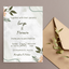 “Sage Blush” – Watercolor Wedding Invitation Portrait (Editable Canva Template)
