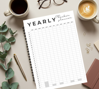 “365 Flow – Minimalist Yearly Tracker Planner Template”